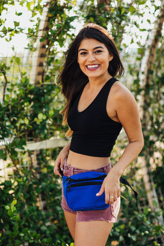 coachella blue fanny pack